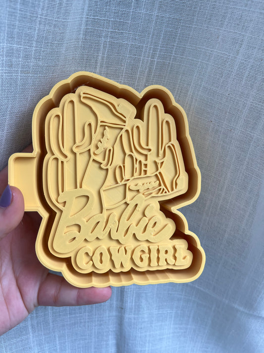 barbie cowgirl silicone mold for freshies