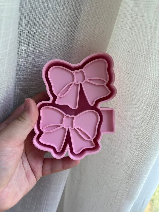 Bow vent clip set. silicone mold for freshies