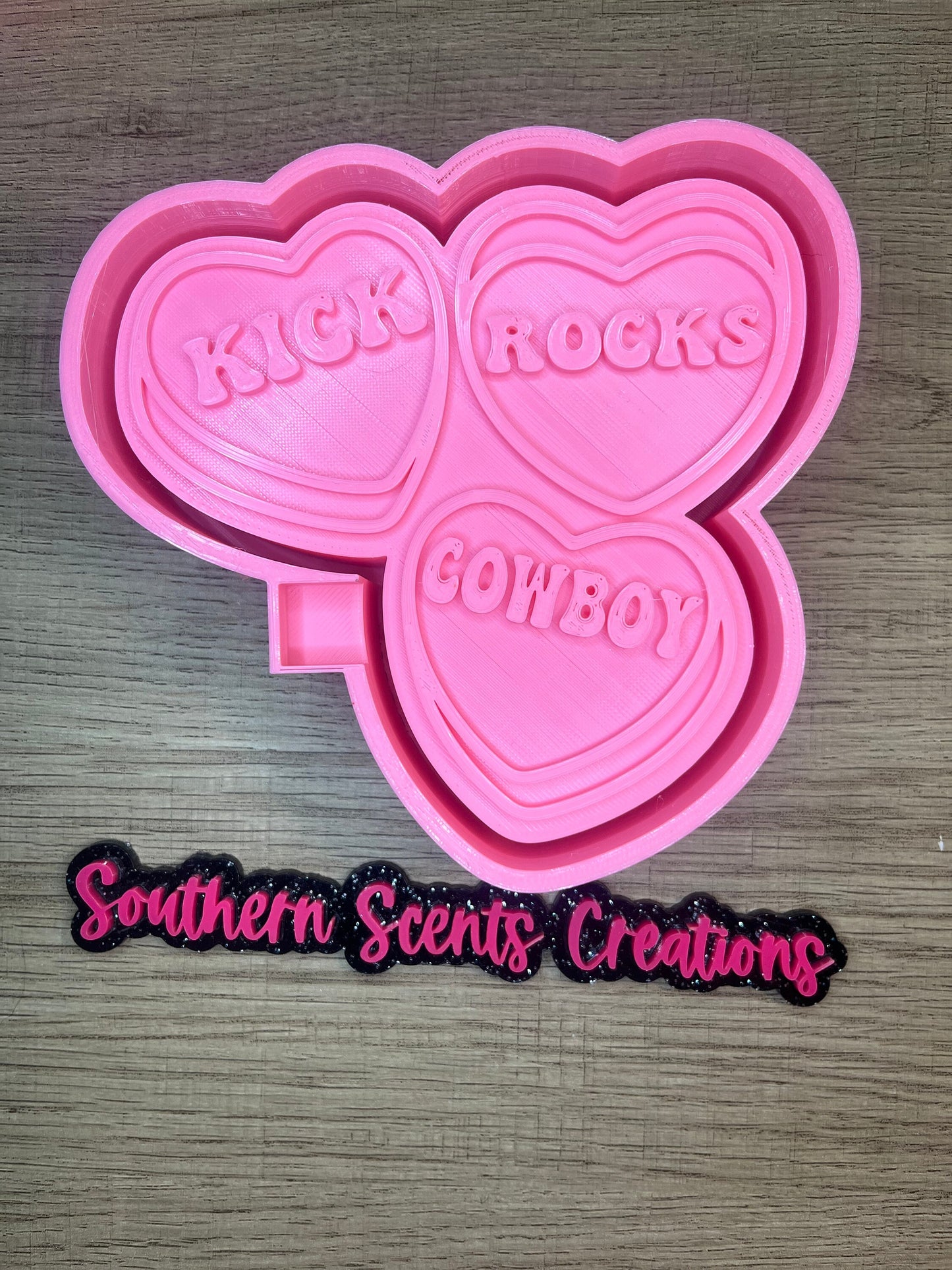 Kick rocks cowboy hearts silicone mold for freshies