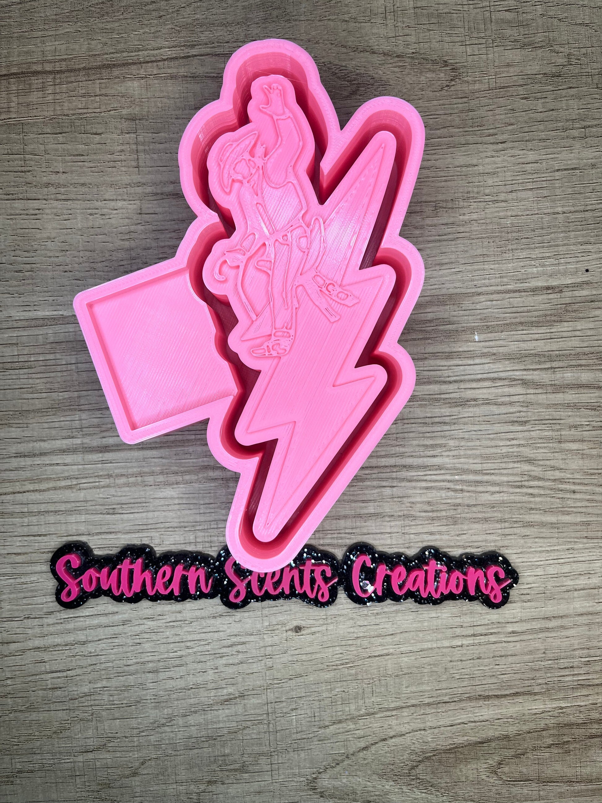 Bull rider on a bolt silicone mold for freshies